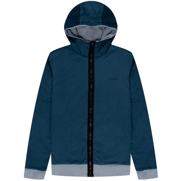 Stone Island Ribbed Reversible Hoodie Sky Blue