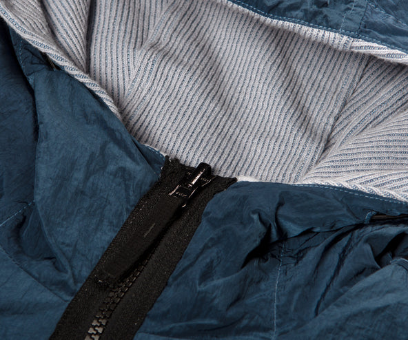 Stone Island Ribbed Reversible Hoodie Sky Blue