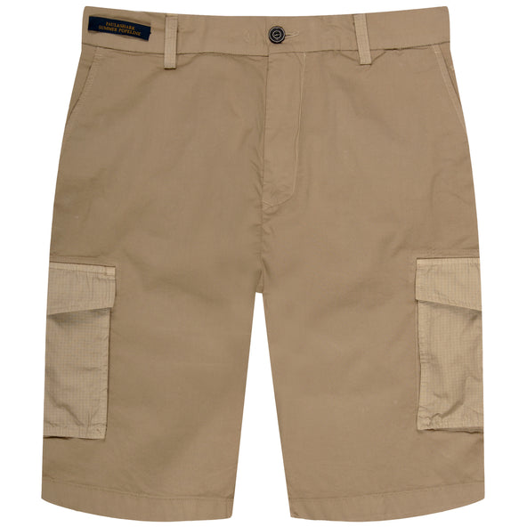 Paul & Shark Cotton Bermuda Cargo Shorts Beige