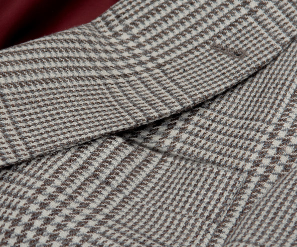 BRUNELLO CUCINELLI DB Prince Of Wales Checked Blazer Brown/Off-White