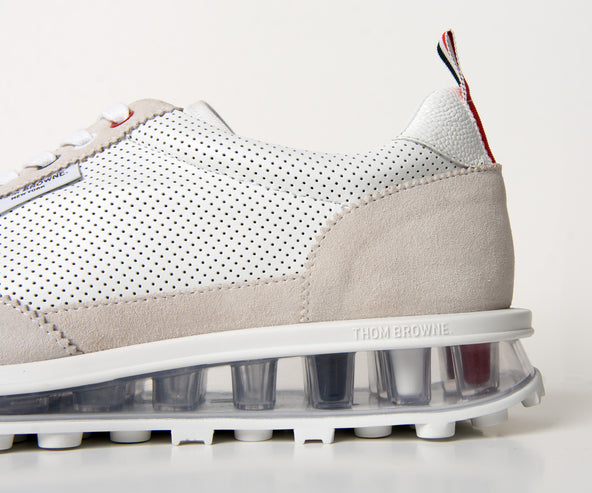 Thom Browne Vitello Clear Sole Tech Runner Trainers White