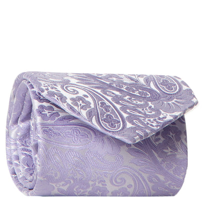 Eton Paisley Printed Silk Tie Purple