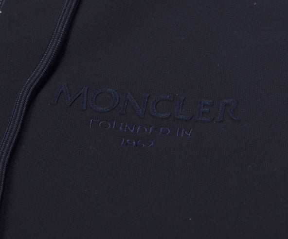 Moncler 1952 Quilted Detail Hooded Sweatshirt Navy