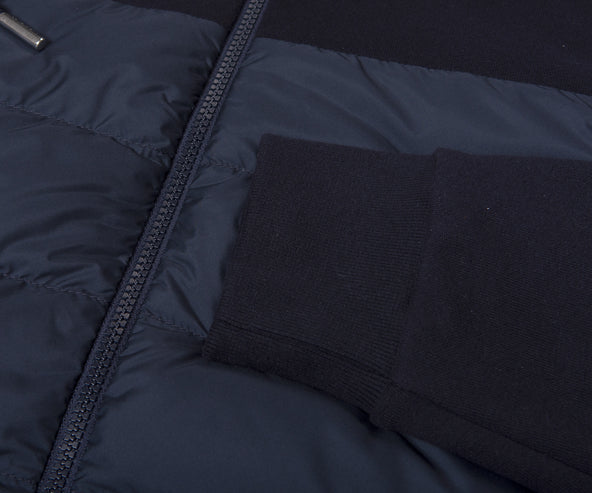 Moncler 1952 Quilted Detail Hooded Sweatshirt Navy
