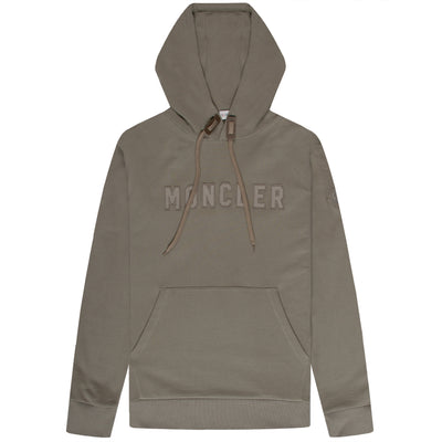 Moncler Logo Drawstring Hoodie Stone