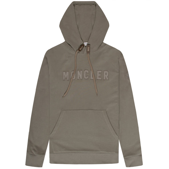 Moncler Logo Drawstring Hoodie Stone