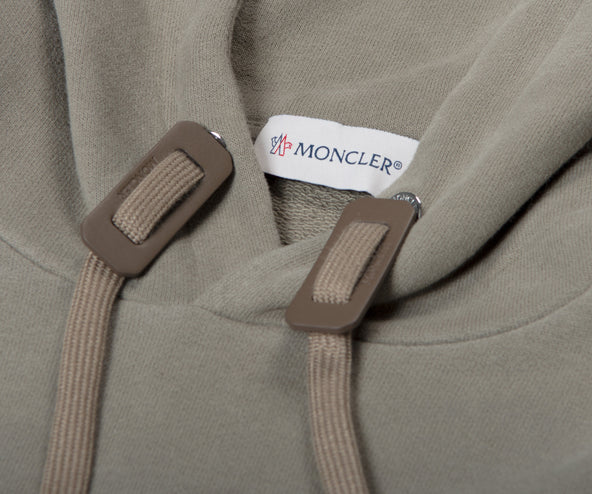 Moncler Logo Drawstring Hoodie Stone
