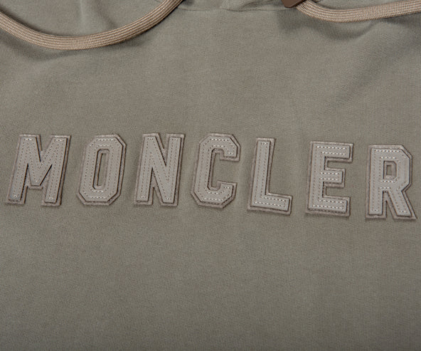 Moncler Logo Drawstring Hoodie Stone