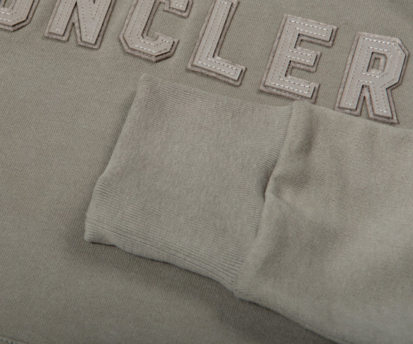 Moncler Logo Drawstring Hoodie Stone