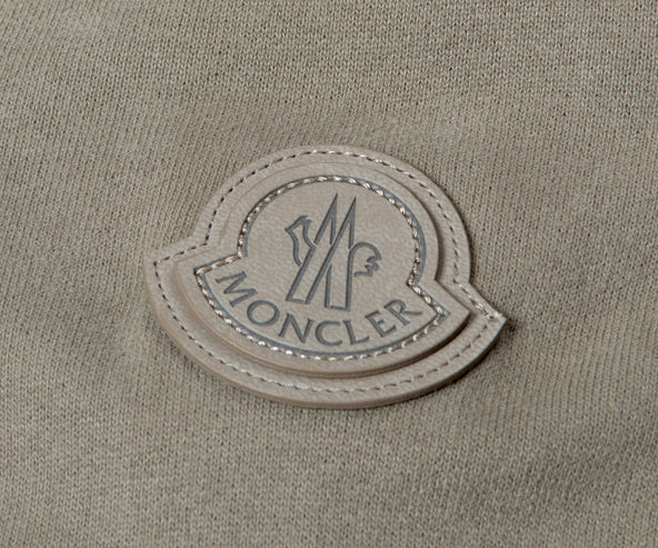 Moncler Logo Drawstring Hoodie Stone