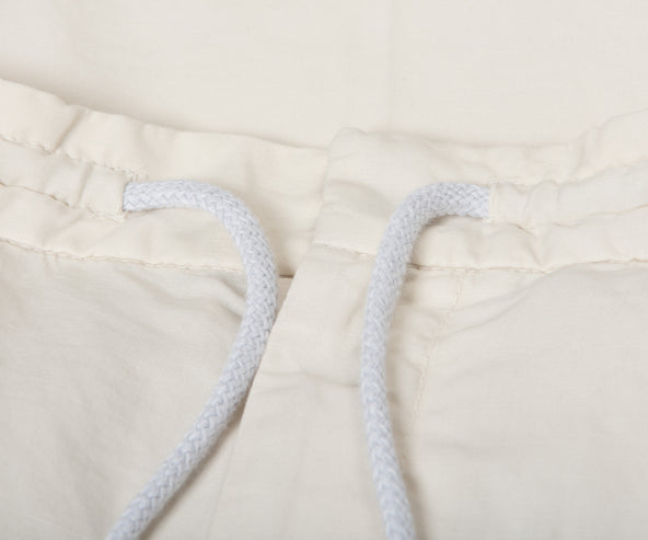 BRUNELLO CUCINELLI Drawstring Cotton Trousers White