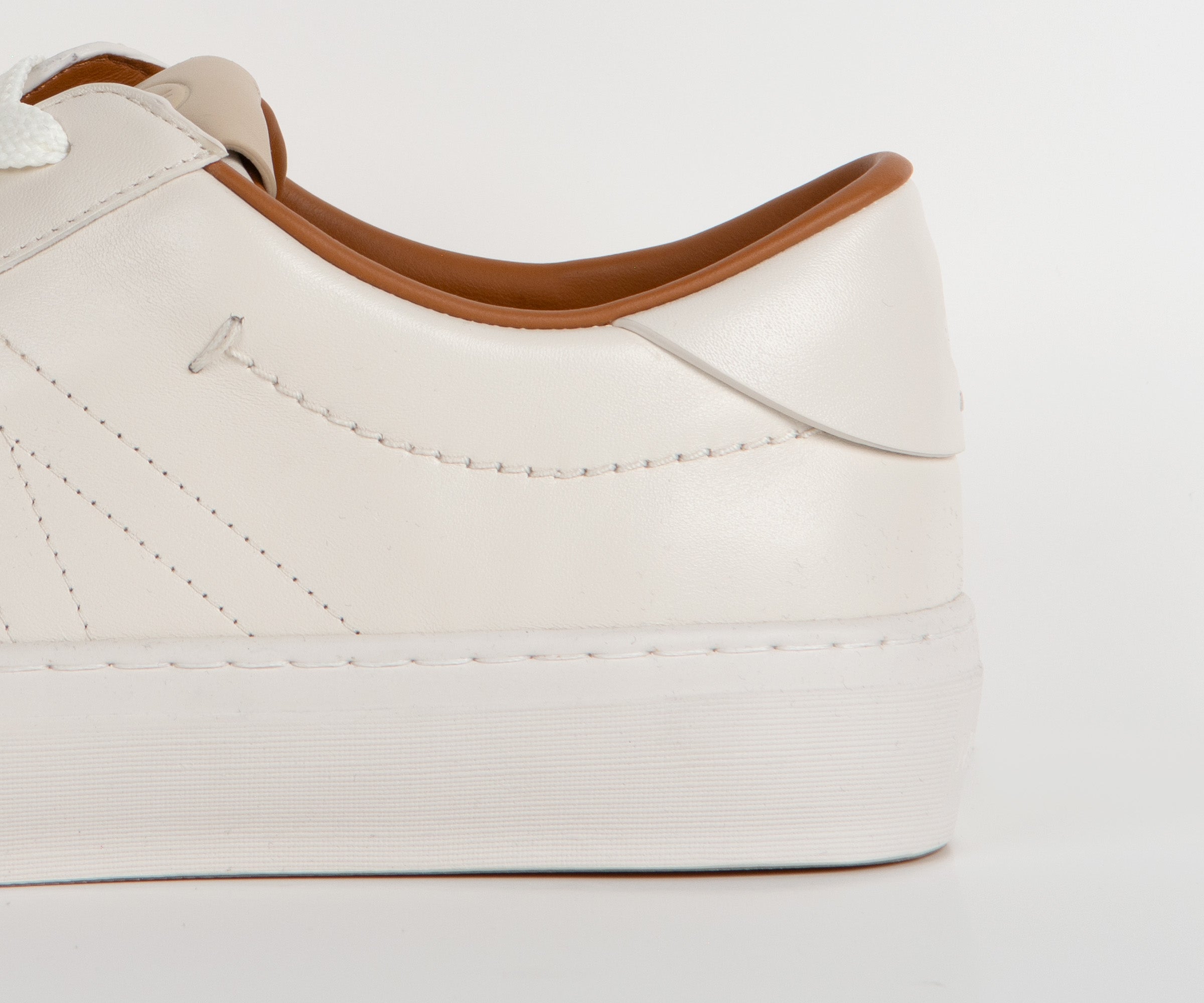 Moncler Monclub Stitched Leather Trainer Off-White