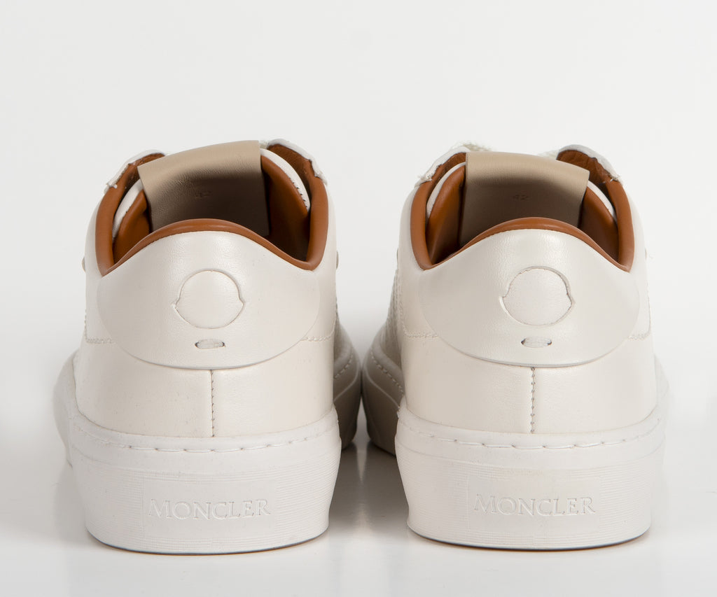 Moncler Monclub Stitched Leather Trainer Off-White