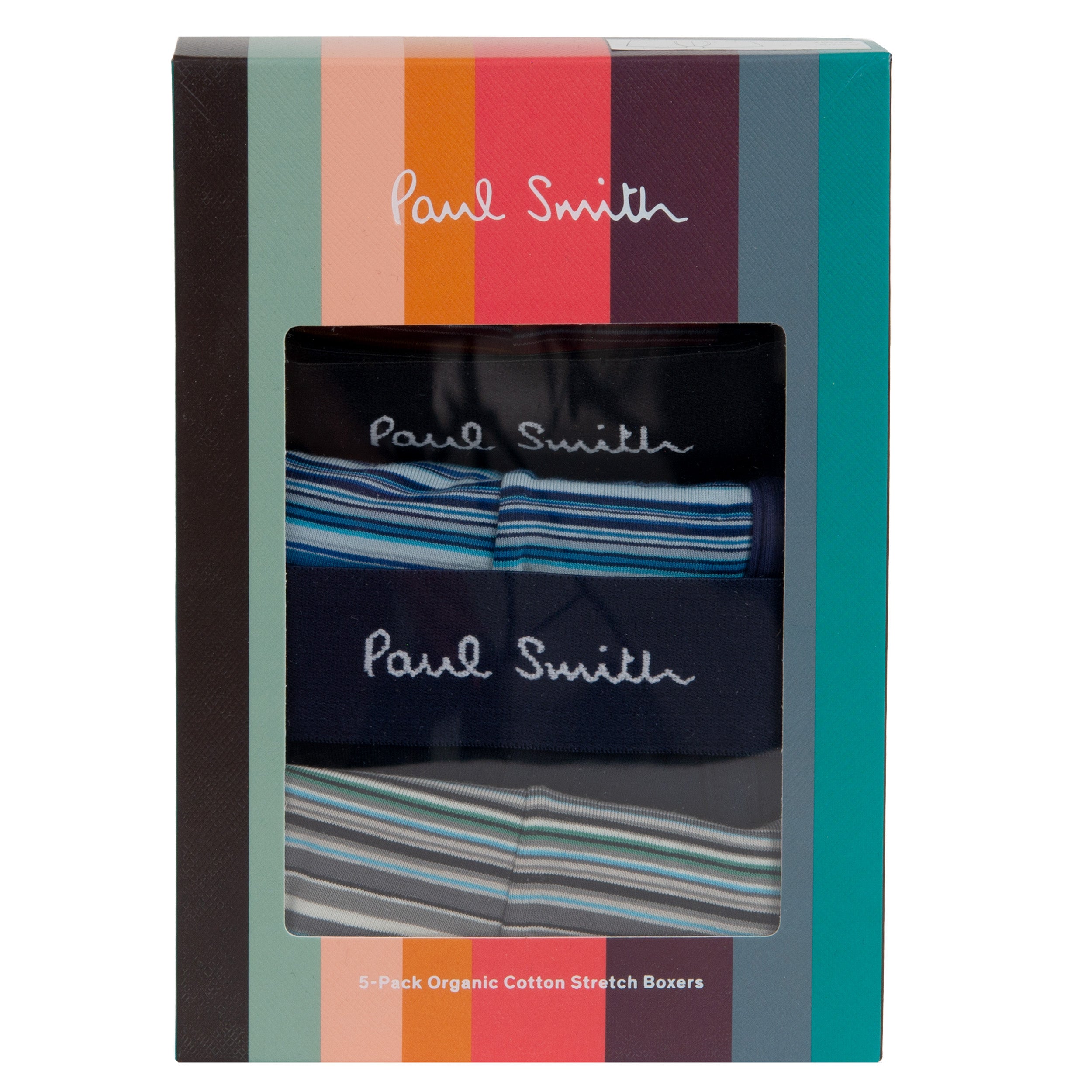 Paul Smith 5 Pack Stripe Boxer Pack Navy/Multi