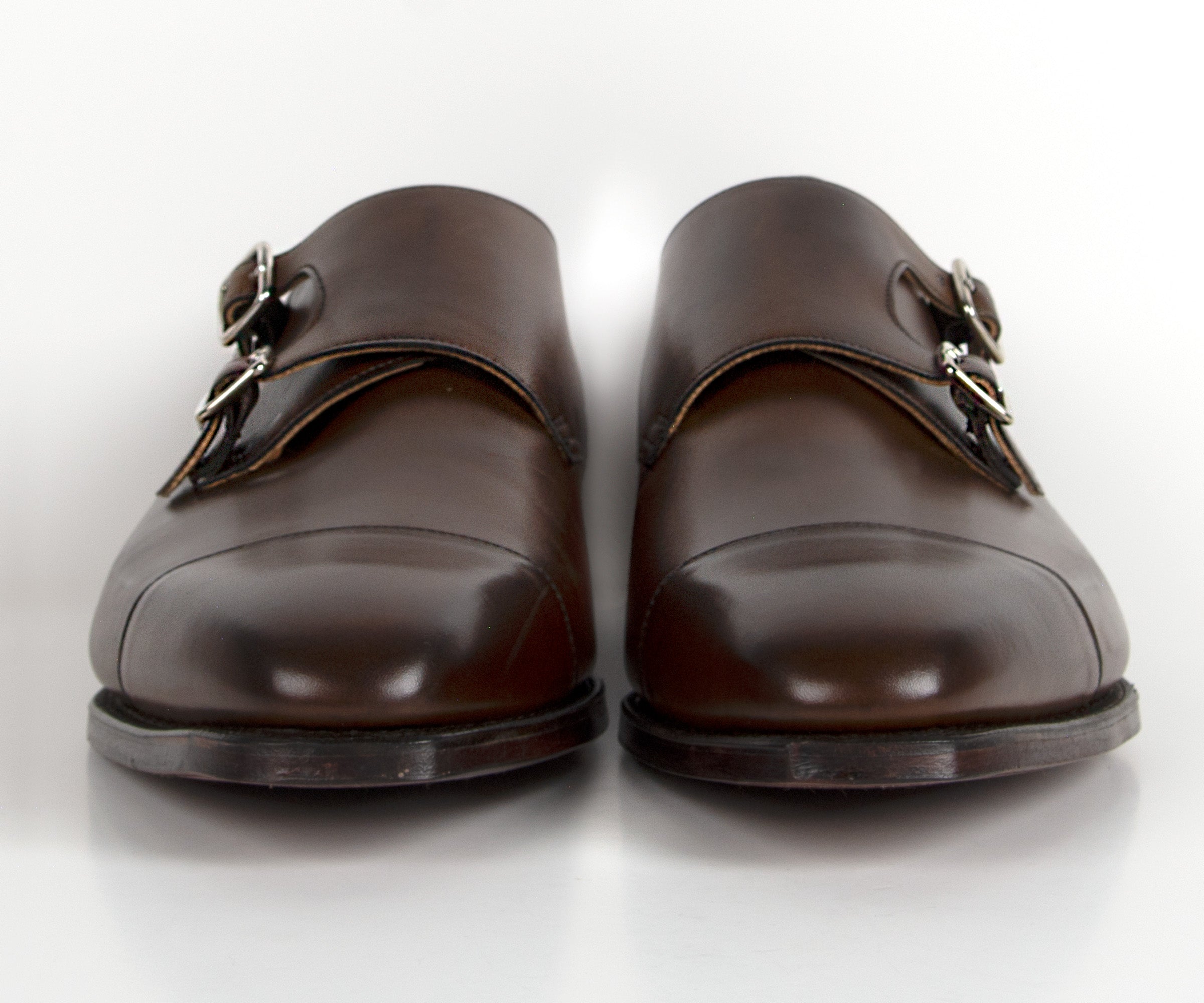 Crockett & Jones Lowndes Double Monk Strap Calf Leather Shoe Dark Brown