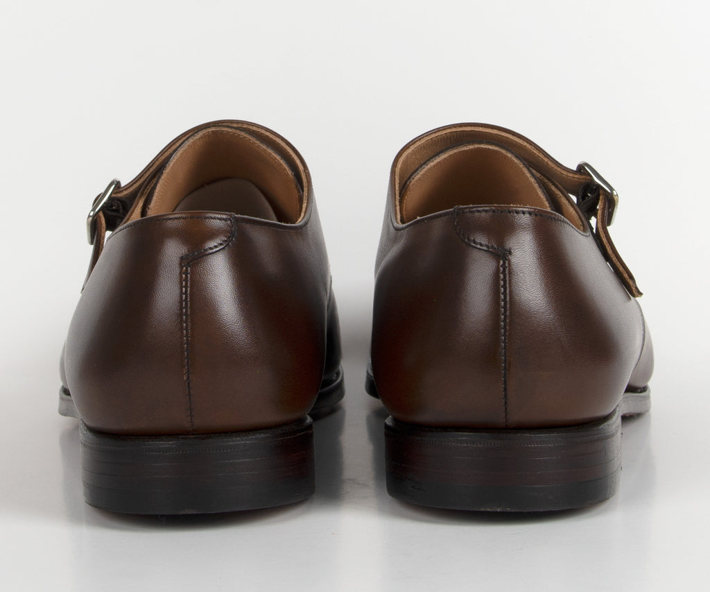 Crockett & Jones Lowndes Double Monk Strap Calf Leather Shoe Dark Brown