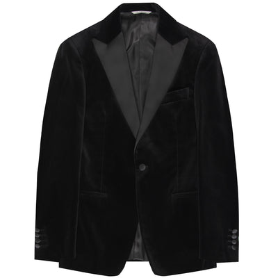 Canali Velvet Single Button Dinner Jacket Black