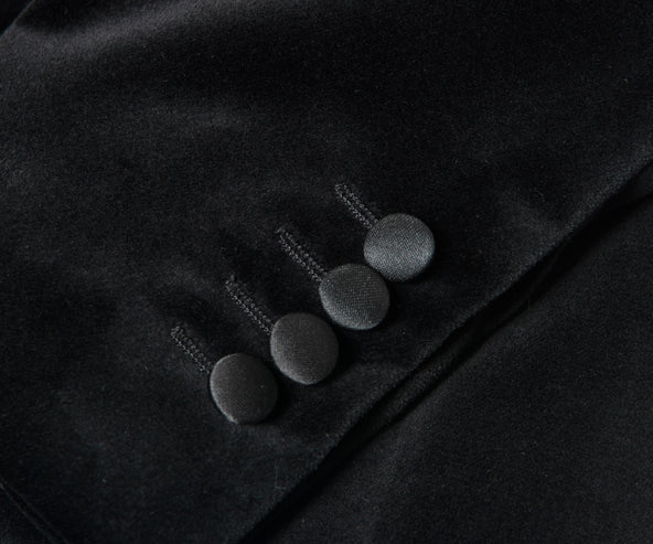 Canali Velvet Single Button Dinner Jacket Black