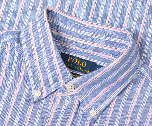 Polo Ralph Lauren Striped LS Oxford Shirt Blue/Pink