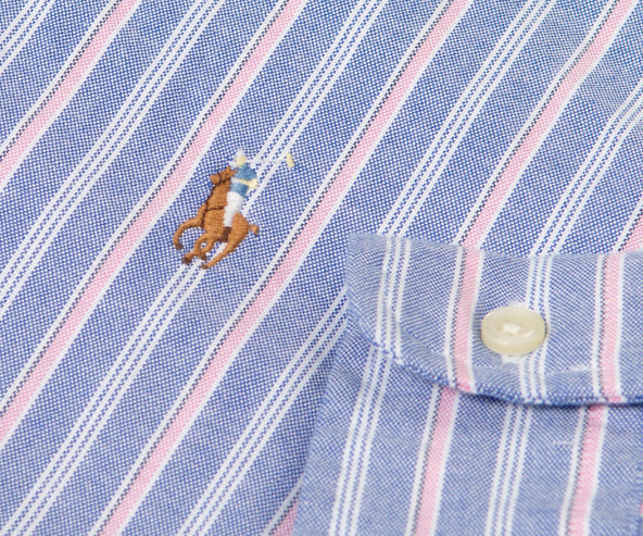 Polo Ralph Lauren Striped LS Oxford Shirt Blue/Pink