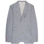 BRUNELLO CUCINELLI Striped Comfort Cotton Suit Blue