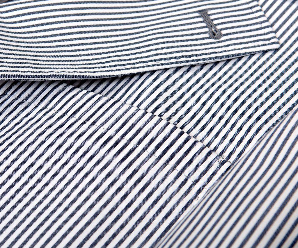 BRUNELLO CUCINELLI Striped Comfort Cotton Suit Blue