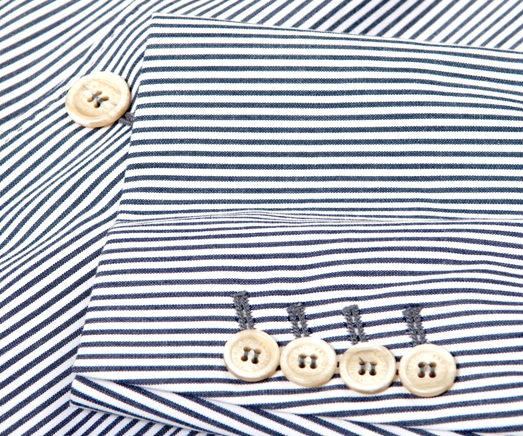 BRUNELLO CUCINELLI Striped Comfort Cotton Suit Blue