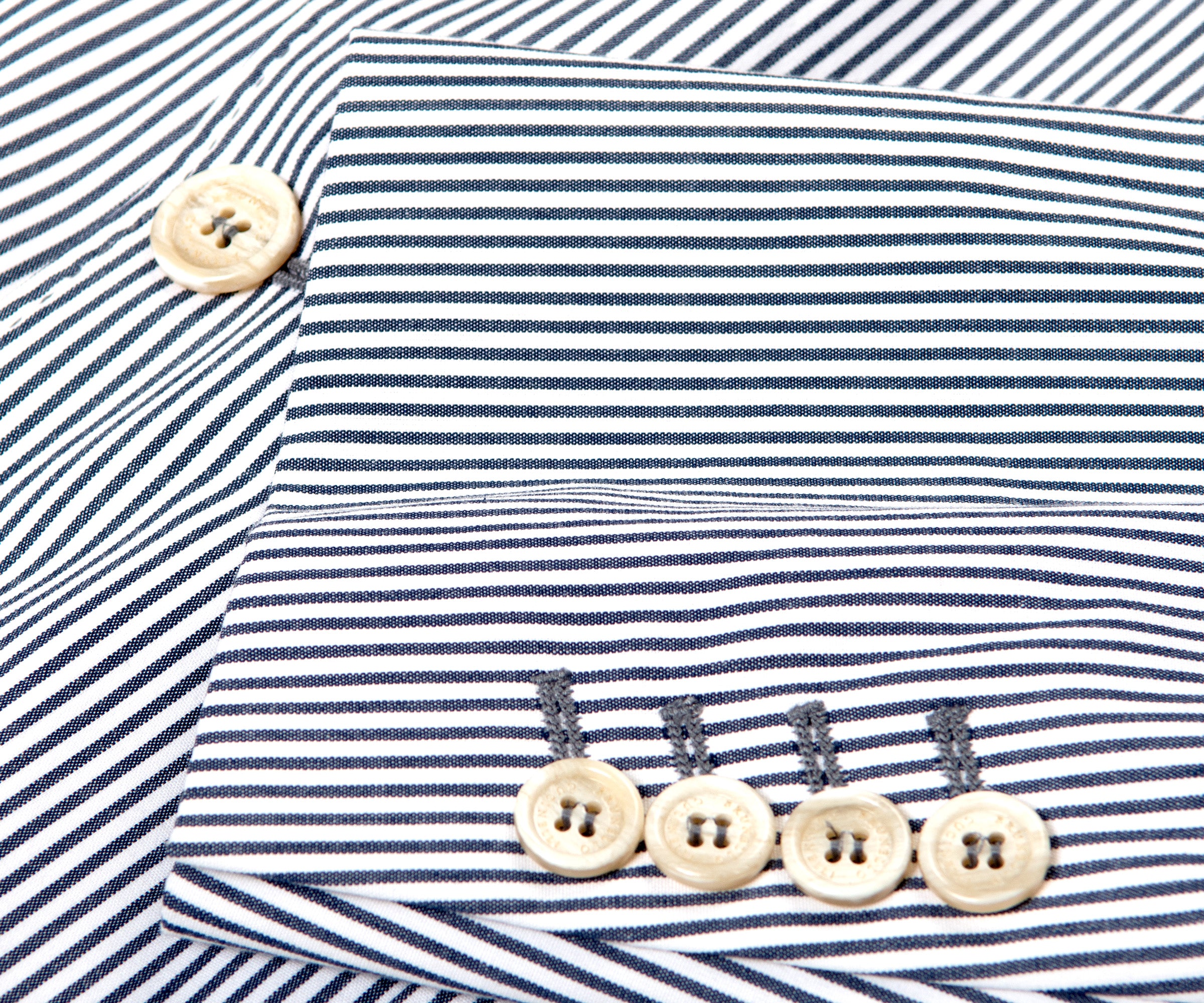 BRUNELLO CUCINELLI Striped Comfort Cotton Suit Blue