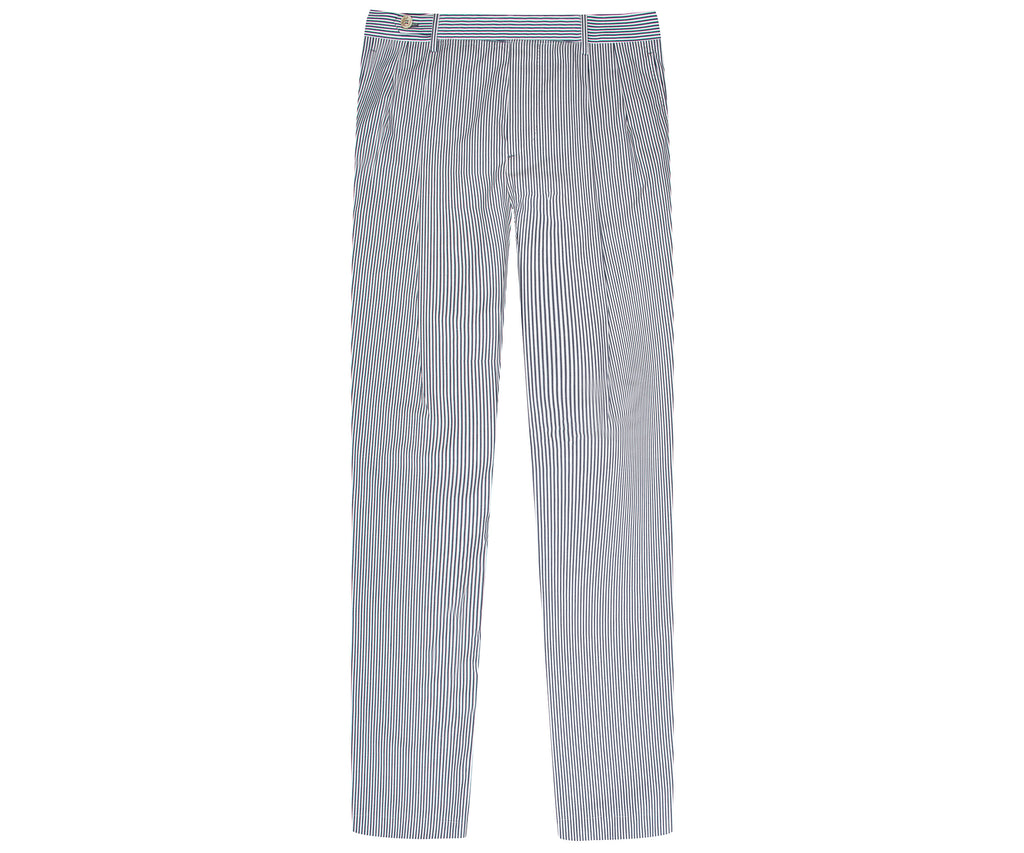 BRUNELLO CUCINELLI Striped Comfort Cotton Suit Blue