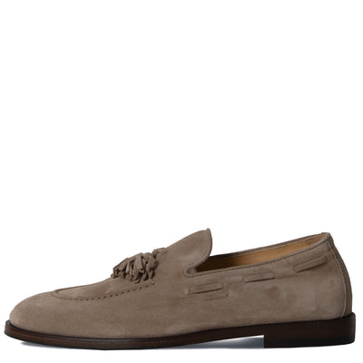 BRUNELLO CUCINELLI Suede Tassel Loafers Brown