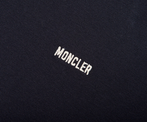 Moncler Mini Text Logo SS Polo Navy
