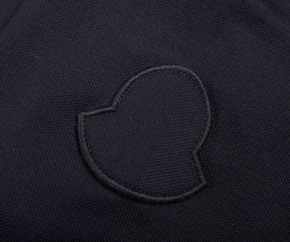 Moncler Mini Text Logo SS Polo Navy