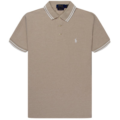 Polo Ralph Lauren Stretch Mesh Detailed Collar Polo Beige