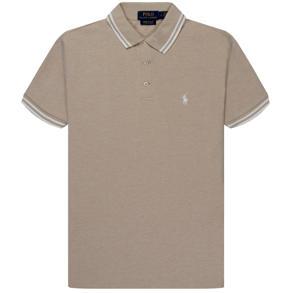 Polo Ralph Lauren Stretch Mesh Detailed Collar Polo Beige