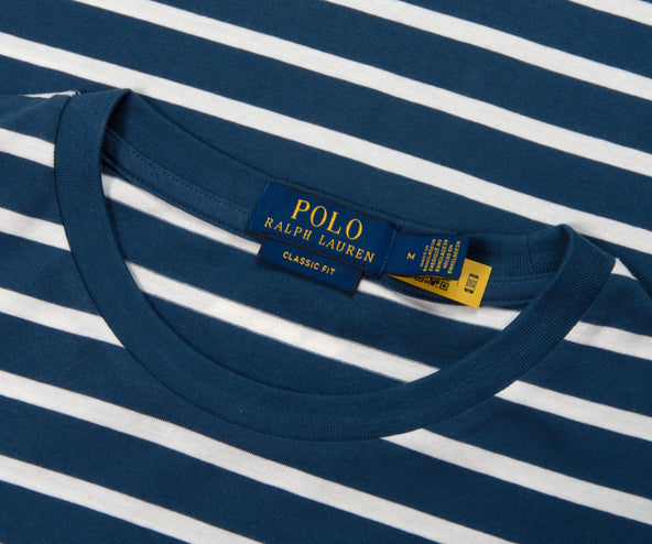 Polo Ralph Lauren Jersey Crew neck Striped T-Shirt Navy/White