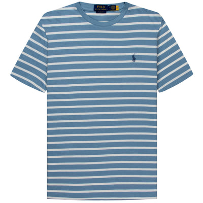 Polo Ralph Lauren Jersey Crew Neck Striped T-Shirt Isle Heather/White