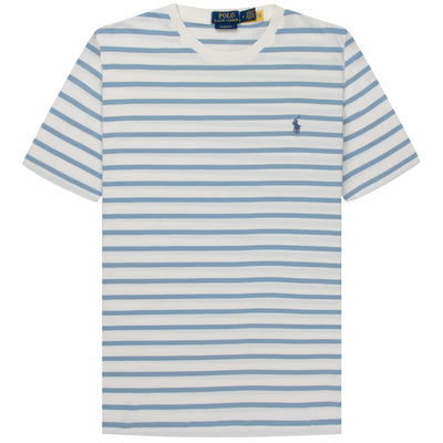 Polo Ralph Lauren Jersey Crew Neck Striped T-Shirt White/Blue