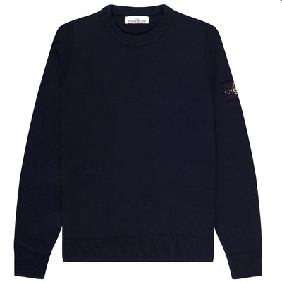 Stone Island Lambswool Crew Neck Knit Navy