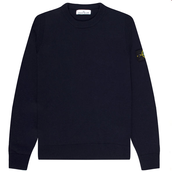 Stone Island Lambswool Crew Neck Knit Navy