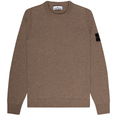 Stone Island Lambswool Crew Neck Knit Walnut