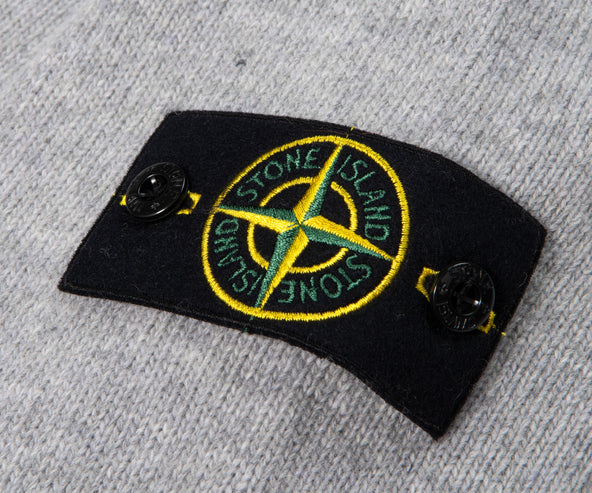 Stone Island 1/4 Button Knitted Jumper Melange Grey