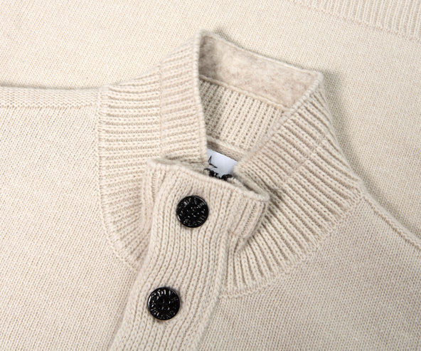 Stone Island 1/4 Button Knitted Jumper Plaster