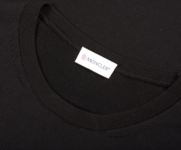 Moncler Patch Pocket Crewneck Knit Jumper Black