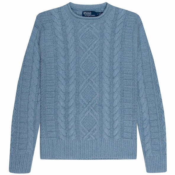 Polo Ralph Lauren Aran Cable Knitted Jumper Blue