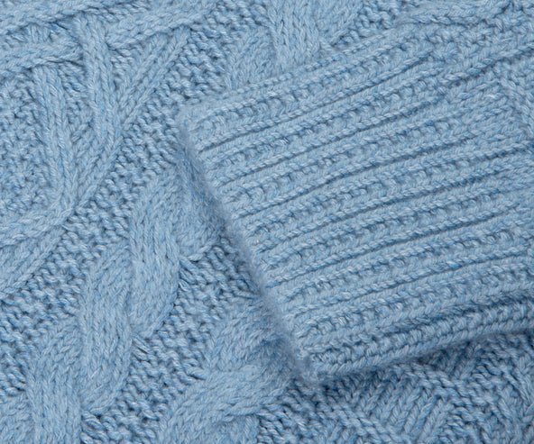 Polo Ralph Lauren Aran Cable Knitted Jumper Blue