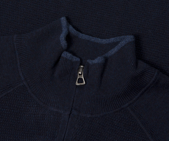 Polo Ralph Lauren Textured Cotton Full-Zip Jumper Navy