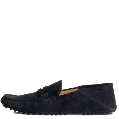 HUGO BOSS Driver Moccasins Leather Dark Blue