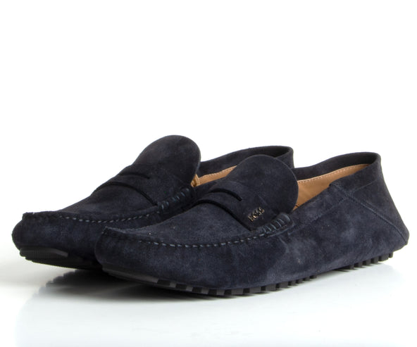 HUGO BOSS Driver Moccasins Leather Dark Blue