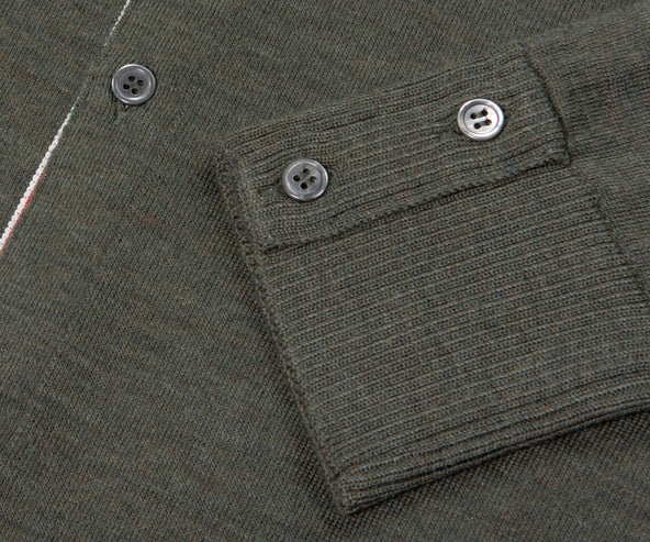 Thom Browne Armband Merino Wool Cardigan Green