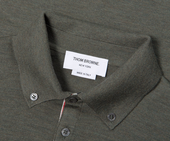 Thom Browne Armband Merino Wool Cardigan Green